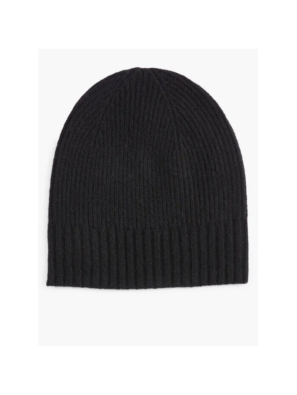 NWOT Nordstrom 100% Cashmere Rib Knit Black Beanie